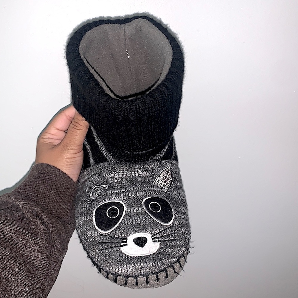 Gray & Black Animal Slippers - Picture 4 of 7